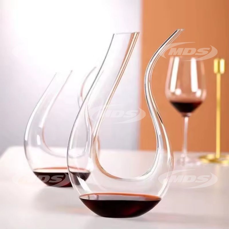 U shape magiced cry stal glass wine decanter wine carafe with handle