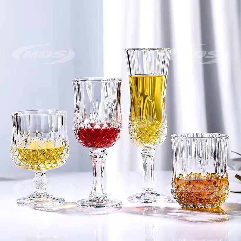 Crystal Clear Retro Glassware Flutes Goblets White Wine Glasses Wine Glass Cup For Red Wine Champagne Brandy Shot