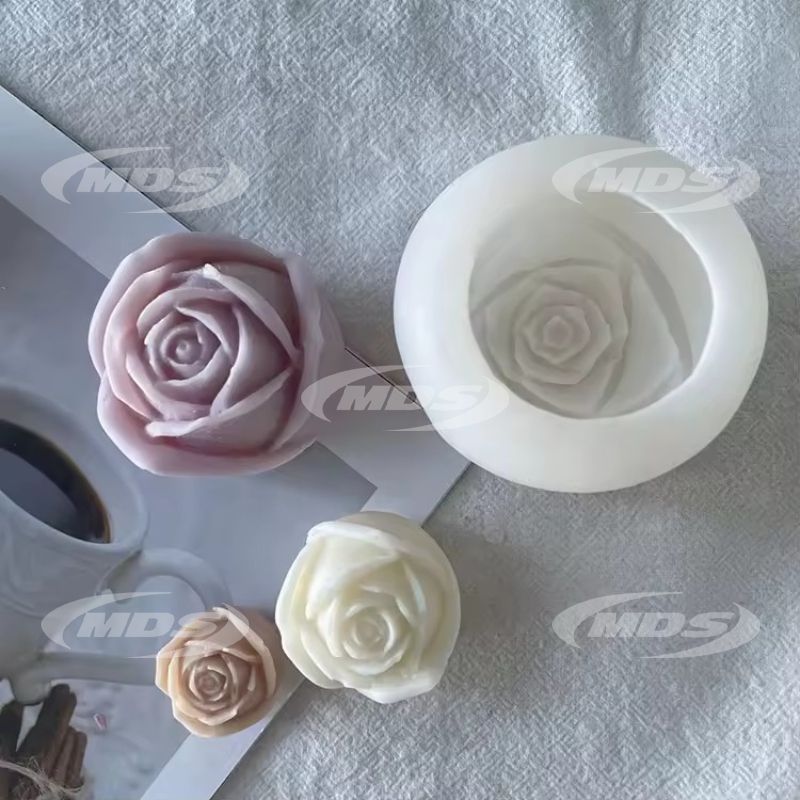 Wholesale Baking Mousse Cake Mould Rose Flower Molds for Candle Making 3D Silicone Candle Molds