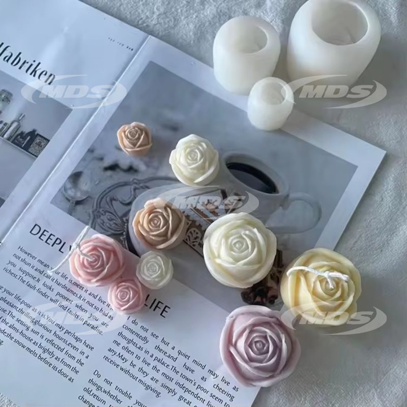 Wholesale Baking Mousse Cake Mould Rose Flower Molds for Candle Making 3D Silicone Candle Molds