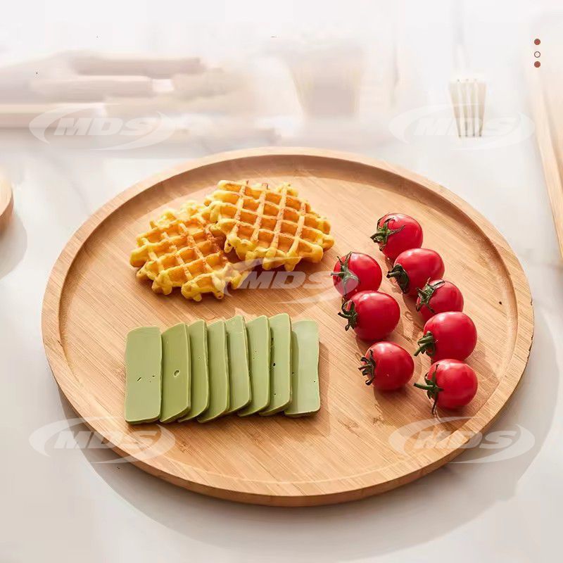 Custom Solid Wood Tray Round Square Irregular Food Serving Trays Natural Bamboo Wooden Serving Tray