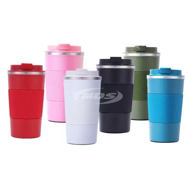 17oz Insulated Stainless Steel Silicone Double Wall Coffee Tumbler Reusable Coffee Cup For Hot Iced Beverage