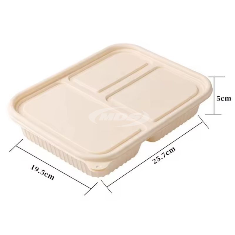 Eco-friendly Meal Prep 3 Compartment Takeaway Cornstarch Lunch Box Disposable Food Container With LidEco-friendly Meal Prep 3 Compartment Takeaway Cornstarch Lunch Box Disposable Food Container With Lid