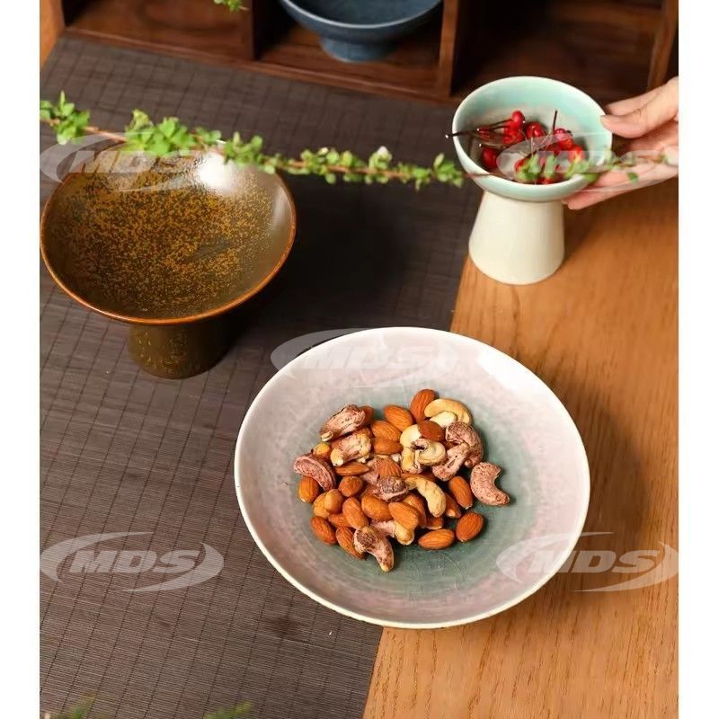 Ceramic kiln-formed tall bowl serving ice cream pudding bowl thick snacks bowls party restaurant tableware