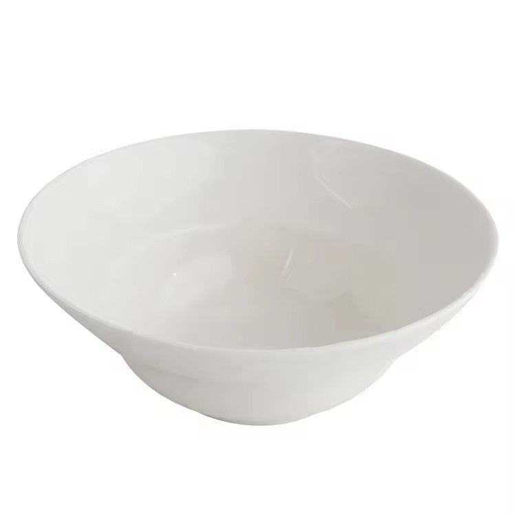 Creative simple porcelain fruit bowl white custom ceramic salad bowl for hotel restaurant