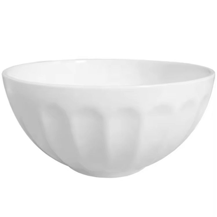 Custom logo hotel restaurant white round porcelain dinner rice salad soup ceramic bowl