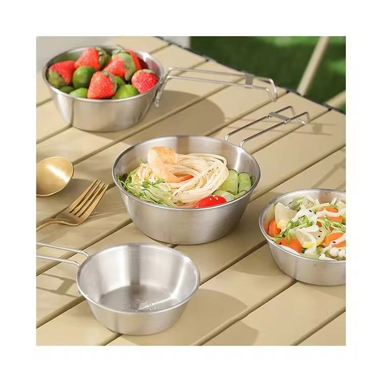 Outdoor camping shiraz bowl dishes & utensils bowls metal 304 stainless steel folding camping bowl