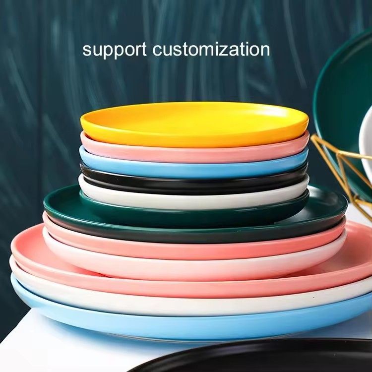 Hot hotel ceramic dinner steak plates porcelain luxury plates sets matte sushi set plates