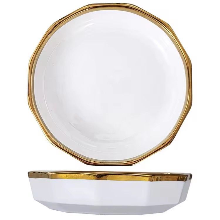 Light luxury ceramic plates bowls sets dinnerware ceramic catering serving dishes crockery dinner sets