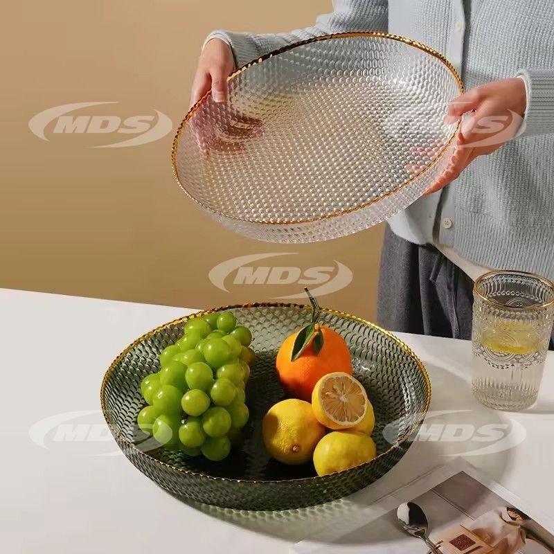 China Factory Price Manufacturer Fruit Storage Round Glass Charger Plate Fruit Glass