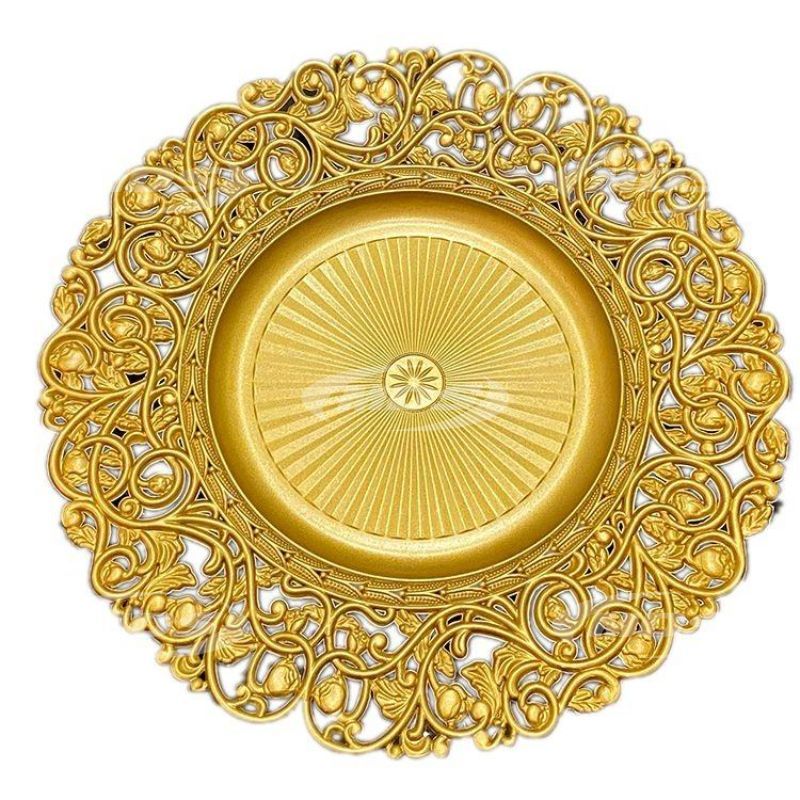 Dishes and Plates 13 Inch 15 Inch Charger Plates wedding decoration plastic charger plates gold restaurant