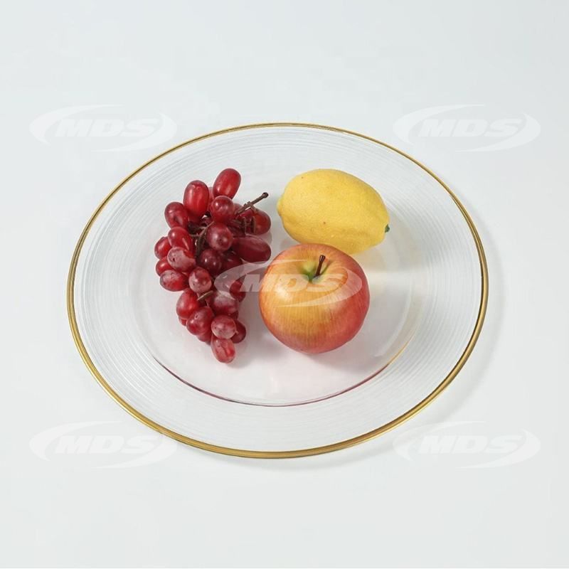 Disposable charger plates tableware Christmas plate clear gold rim wedding decoration charger plates