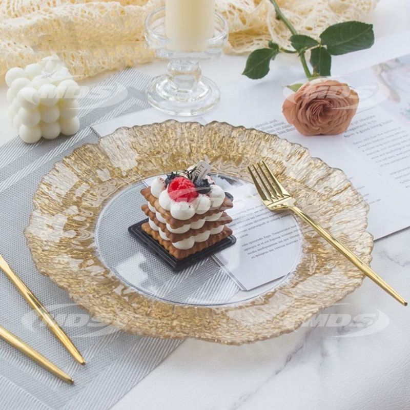 European Style Round Banquet Plastic Charger Plates