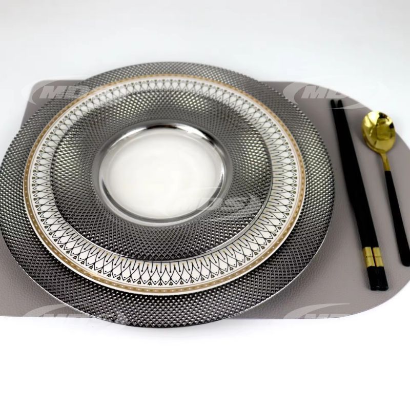 Glass Manufacturers Luxury Plate Supply Banquet Festive Silver Charger Plates Side Grid Glass West