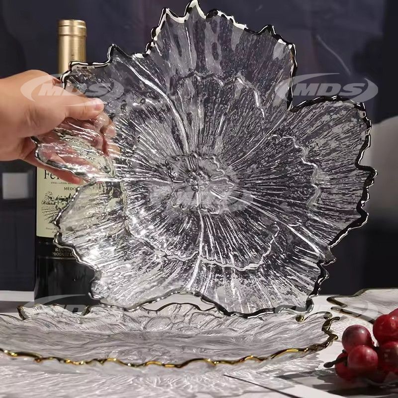 Glass Plates Presentation the Decorative Reef Charger Plate Flower Plate Large for Home or Fine Dining