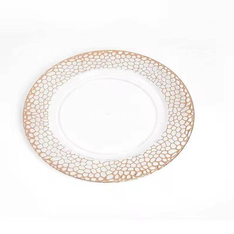 Gold Rim Charger Plates Plastic Wedding Plates 13inch Clear Gold Plate