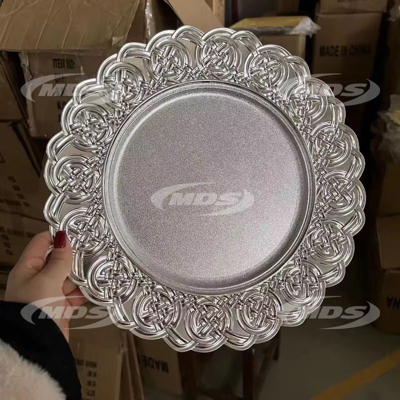 Hot Sale Bulk 13 Inch Round Gold Plastic Party Wedding Charger Plates