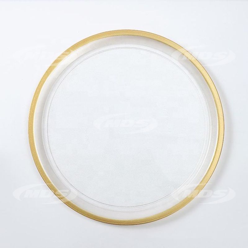 Hotel Restaurant Plate Dining Table Setting Gold Rim Wedding Transparent Plastic Charger Plate