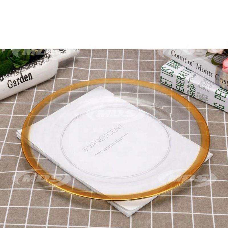 Luxury Gold Rimmed Under Plates Wedding Table Decorative Disposable Charger Plates for Wedding