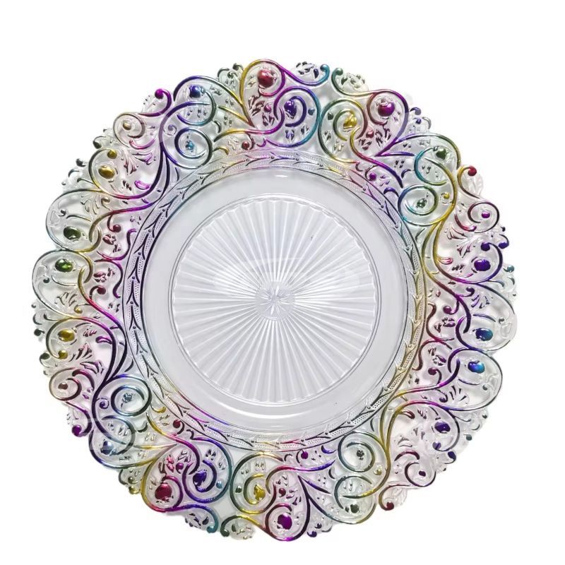 New Arrival Clear Plastic Charger Plates Wedding Decorative Christmas Party Plastic Plates