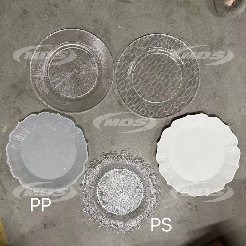 Party Banquet Wedding Table Decoration Acrylic Dinner Plates Bulk Clear Glass Charger Plates