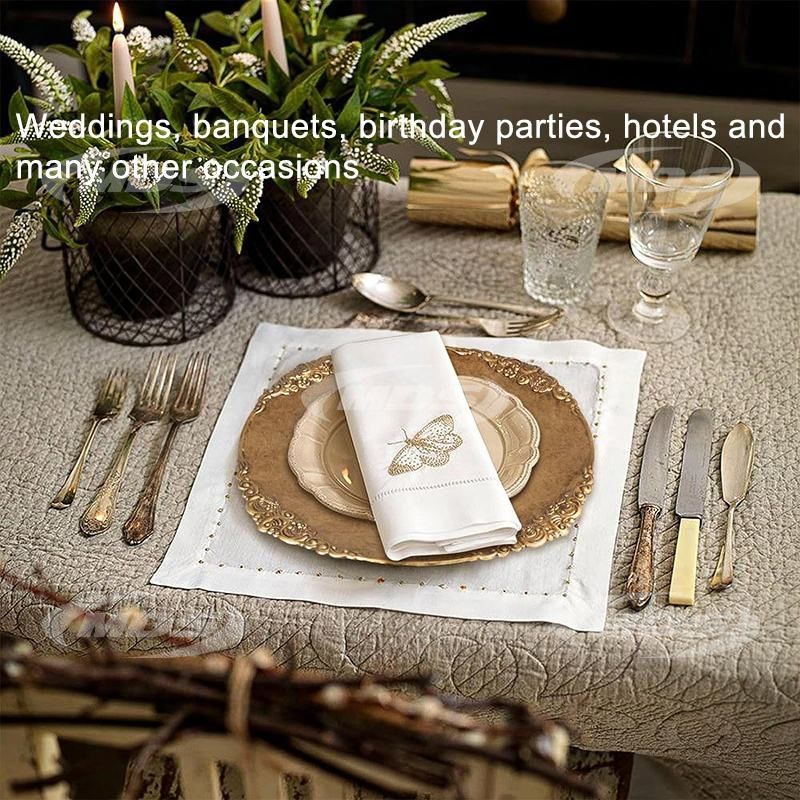 Plastic Decorative Plates for Table Setting Gold Charger Plate Wholesale Wedding Hotel Party Charger Dinner Plate