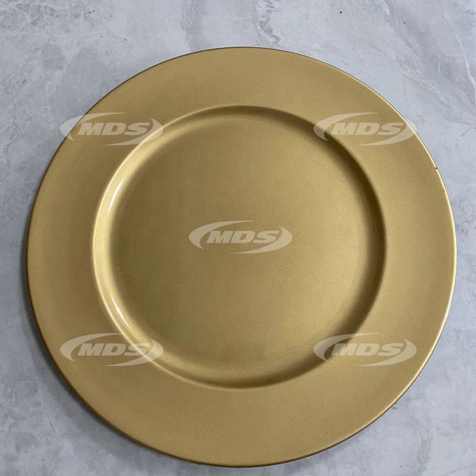 Wedding holidays party decor 13 inch round gold chargers tableware dish luxury plastic charger plates