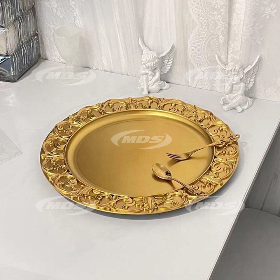 13 inch round gold charger plastic plate