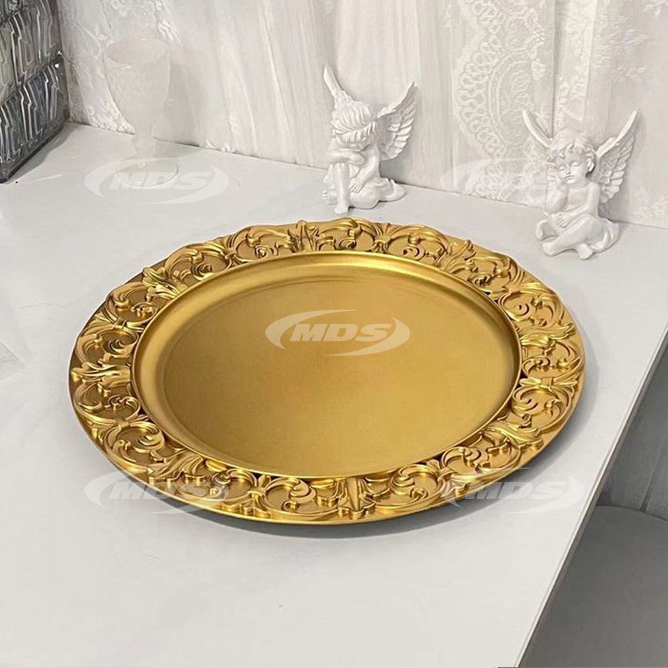 13 inch round gold charger plastic plate