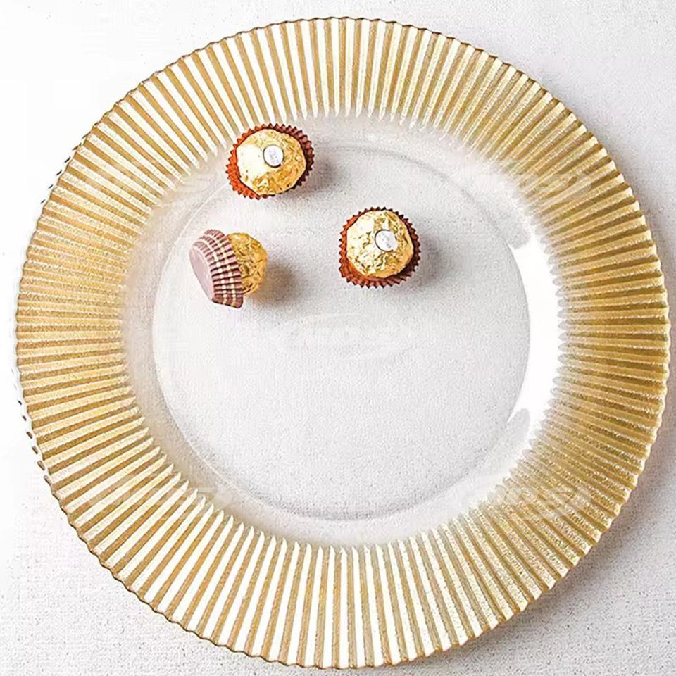 gold glass charger plates