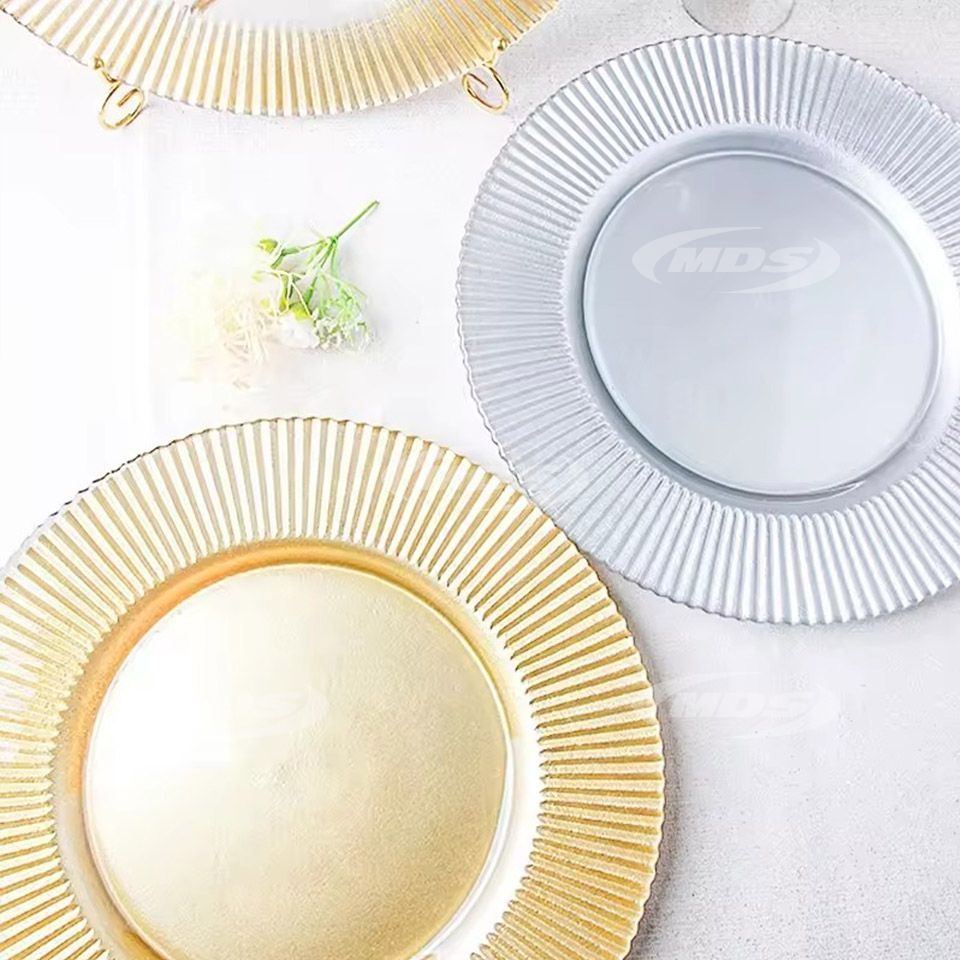 gold glass charger plates