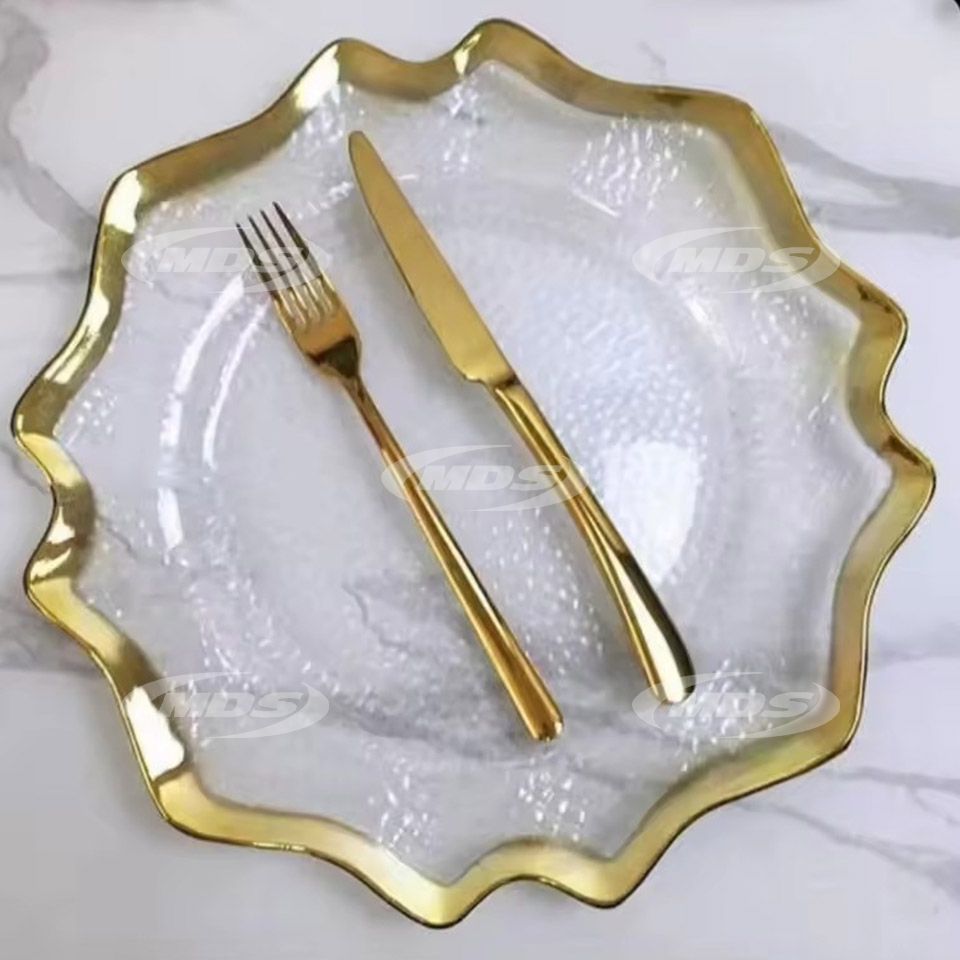 Wedding Decoration ,Irregular Dishes gold charger plates