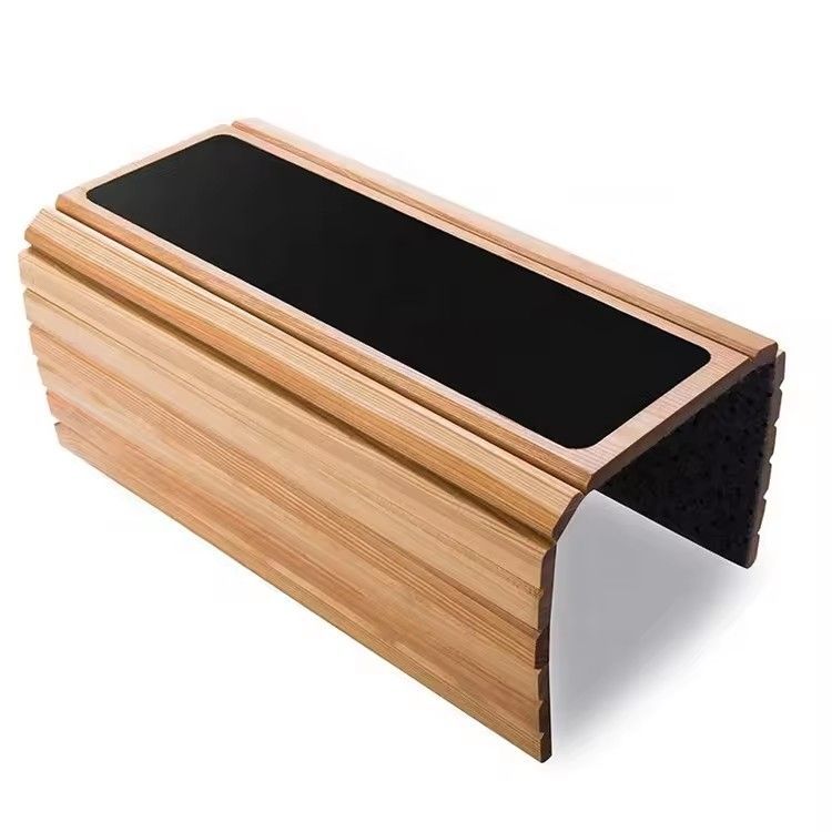 Anti-slip armrest organizer protector drink holder coaster bamboo wood sofa arm tray table