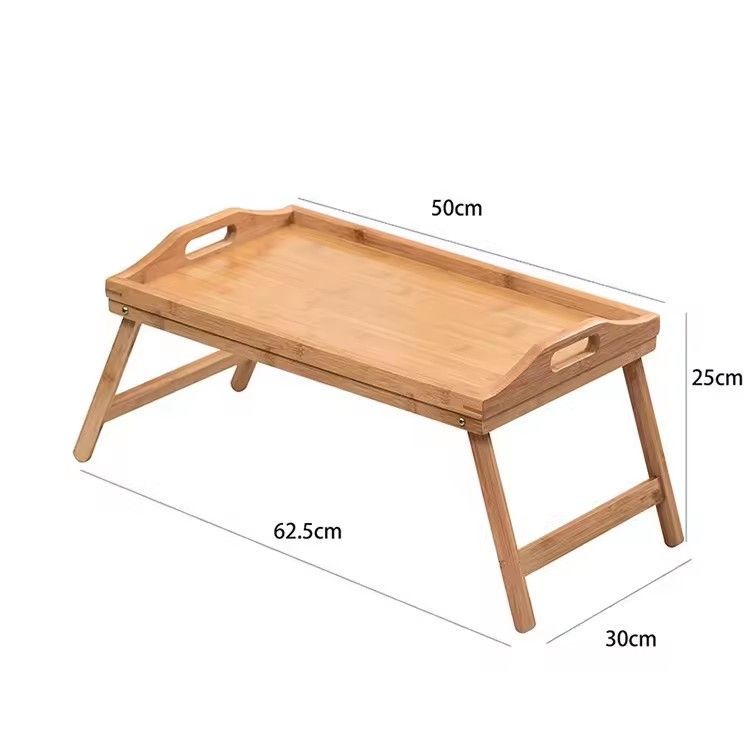 Bamboo wooden breakfast lazy table laptop bed serving tray with folding legs