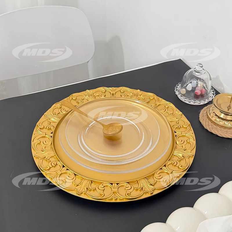  wholesale Gold plastic Charger Plates