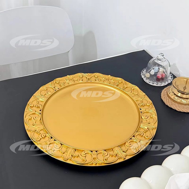  wholesale Gold plastic Charger Plates