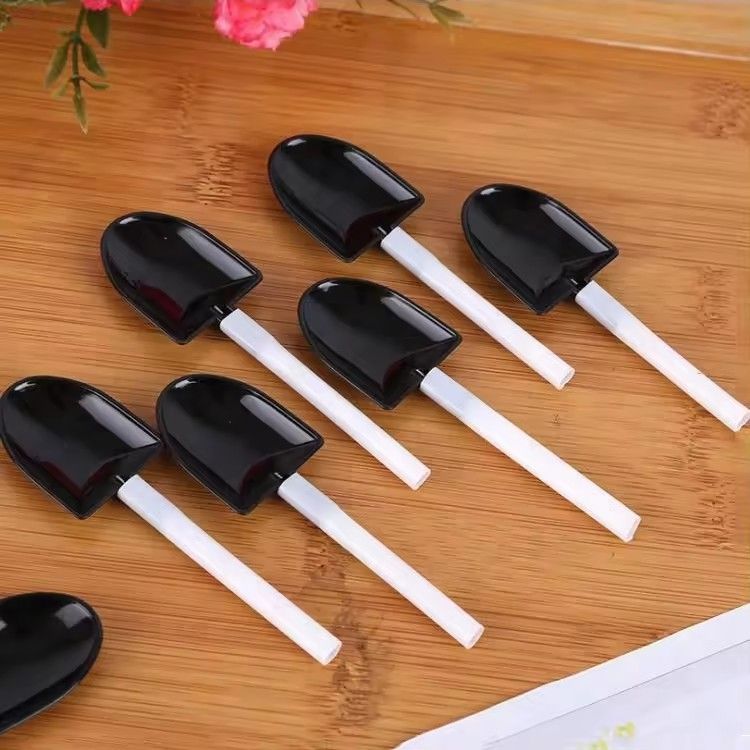 Disposable plastic shovel shape dessert spoon mini pudding ice cream spoon shovels