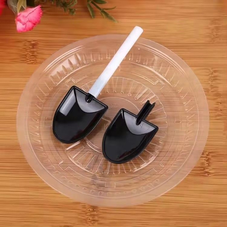 Disposable plastic shovel shape dessert spoon mini pudding ice cream spoon shovels