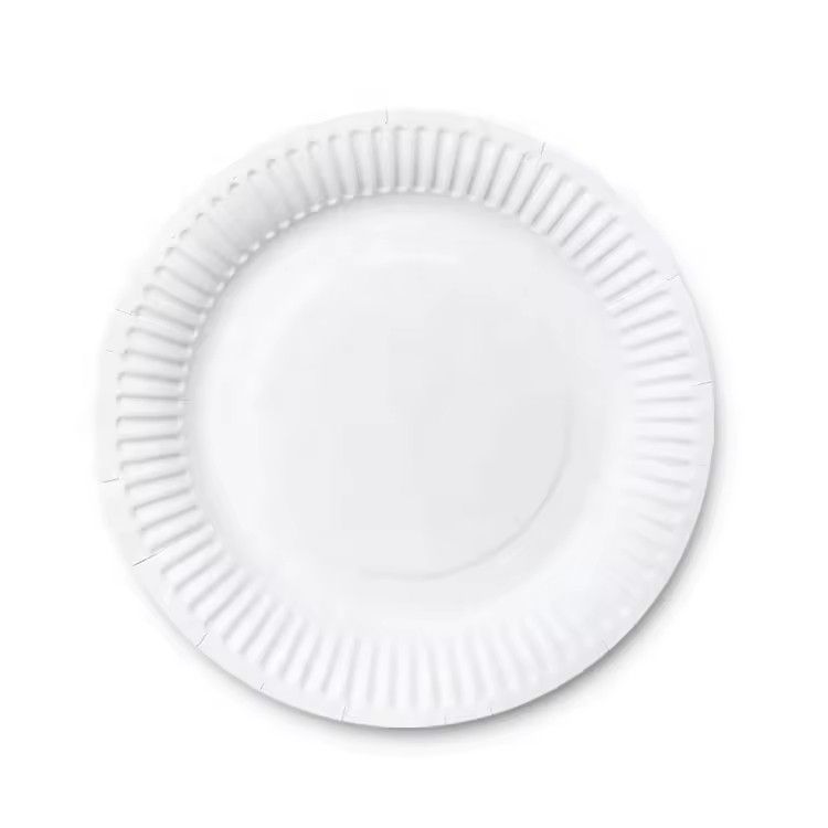 Round white paper plates party supplies children kindergarten handmade painting custom disp