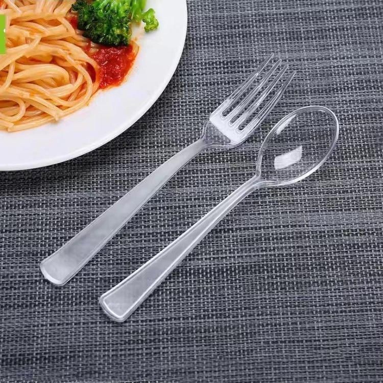 Wholesale disposable spoon fork and knife plastic cutlery set