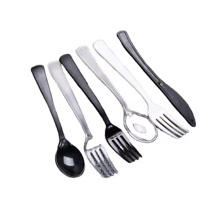 Wholesale disposable spoon fork and knife plastic cutlery set