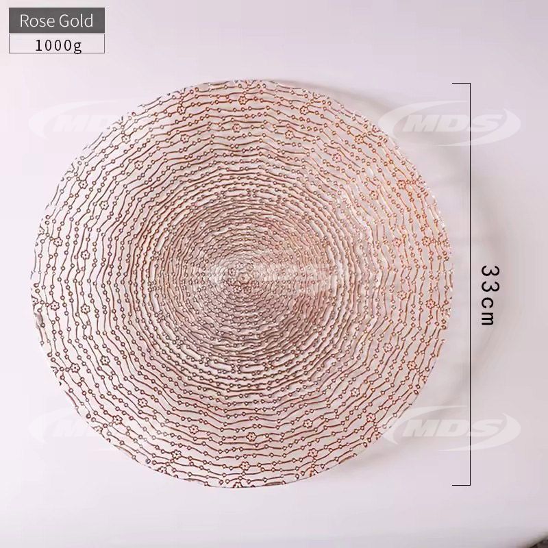 Wholesale new design golden dots lines glass charger dinner under Plates