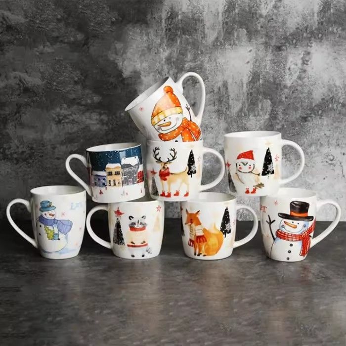 Christmas Mug 400ml Creative Couple Coffee Cup Breakfast Milk Cup Festival Gift ceramic christmas mug