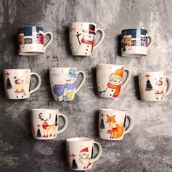 Christmas Mug 400ml Creative Couple Coffee Cup Breakfast Milk Cup Festival Gift ceramic christmas mug