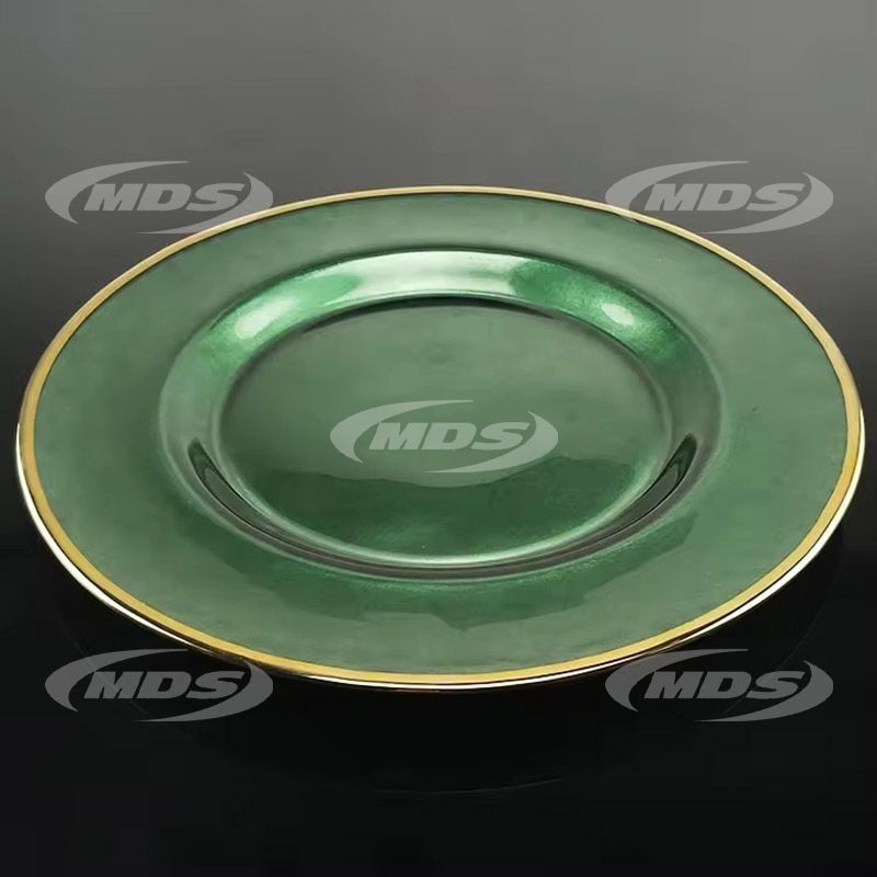 13inch gold rim glass Charger Plates