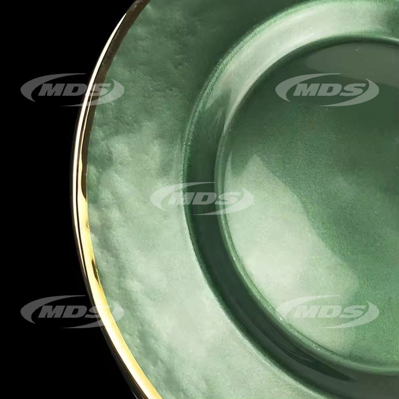 13inch gold rim glass Charger Plates