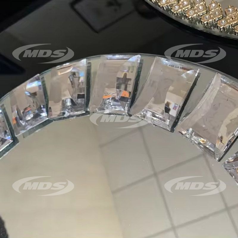 Wholesale wedding hotel luxury decorative, jeweled diamond mirror charger plats