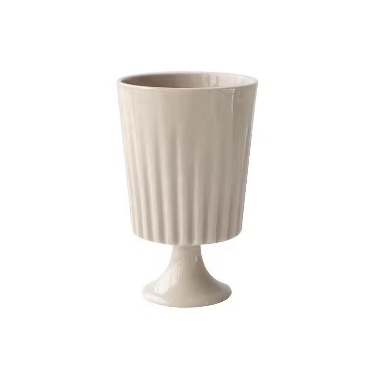 Creative ceramic water cup embossed goblet ceramic ice cream cup home cocktail cup