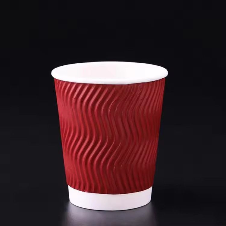 OEM printed logo S shaped disposable customize corrugated coffee paper cup manufacturer