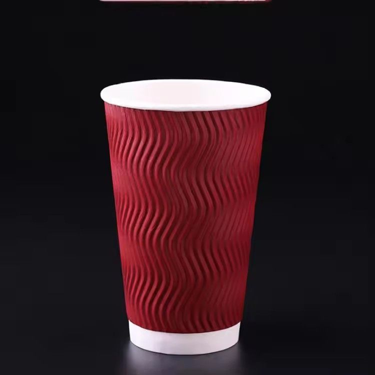 OEM printed logo S shaped disposable customize corrugated coffee paper cup manufacturer